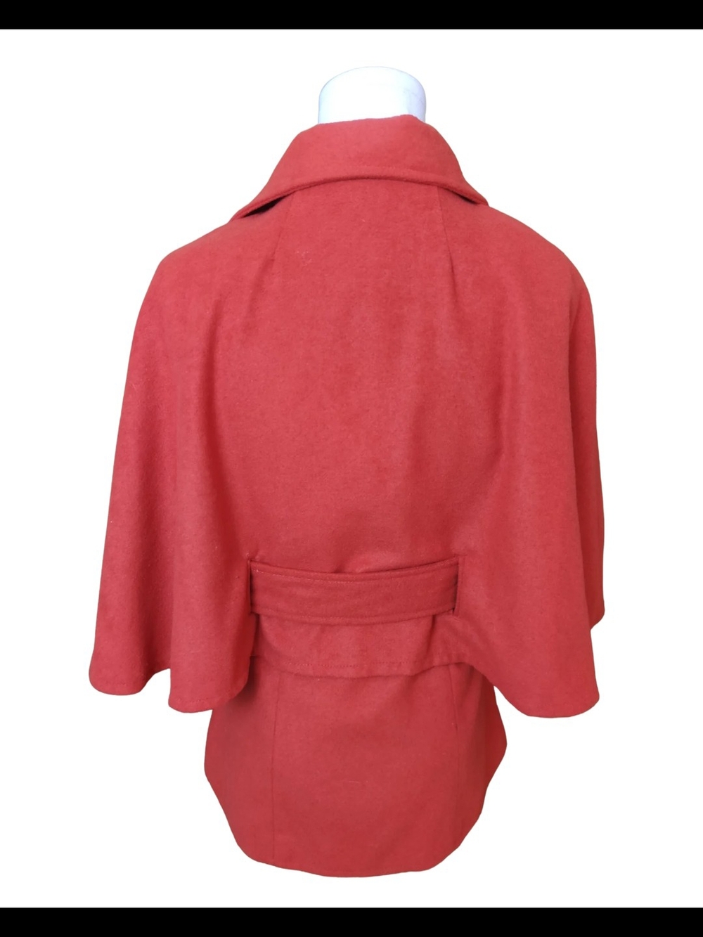 New York And Company Orange Belted Cape Coat - Picture 11 of 11